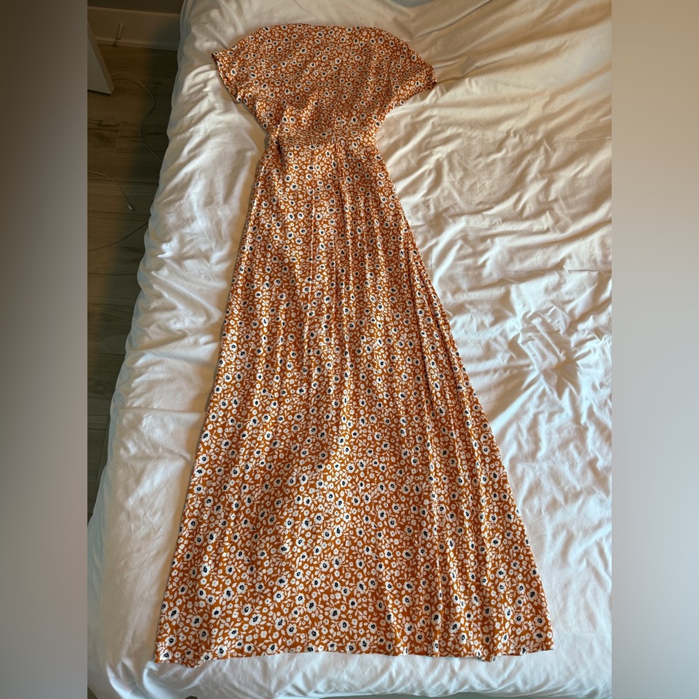 Vici Orange Floral Maxi Dress